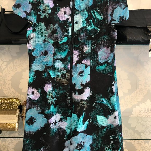 MILLY Multi-Color Floral Print Chloe Dress - Picture 4 of 9